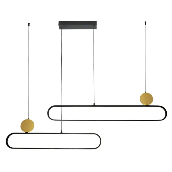 Viokef Naomi fekete-arany LED függesztett lámpa (VIO-4301800) LED 1 izzós IP20