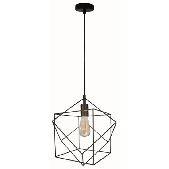 Viokef Quadro fekete függesztett lámpa (VIO-4193400) E27 1 izzós IP20