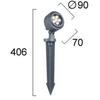 Viokef Ridox sötétszürke LED kültéri leszúrható lámpa (VIO-4310600) LED 1 izzós IP65