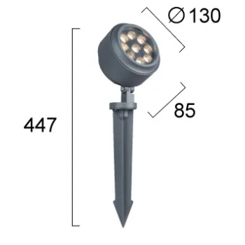 Viokef Ridox sötétszürke LED kültéri leszúrható lámpa (VIO-4310700) LED 1 izzós IP65