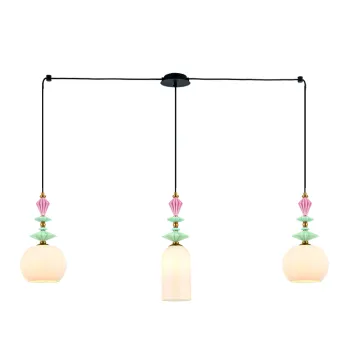 Zambelis  színes-fehér függesztett lámpa (ZAM-22153) E27 3 izzós IP20