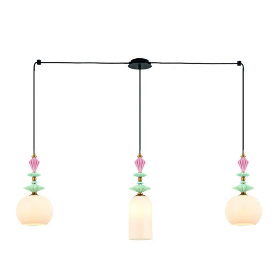 Zambelis  színes-fehér függesztett lámpa (ZAM-22153) E27 3 izzós IP20