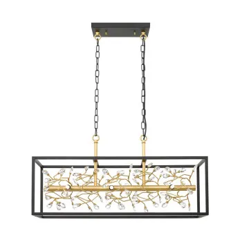 Zuma Spring fekete-átlátszó kristály függesztett lámpa (ZU-P0578-06C-P7TF) G9 6 izzós IP20