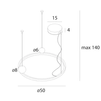 Maxlight Solaris fekete LED függesztett lámpa (MAX-P0613) LED 1 izzós IP20