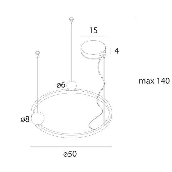 Maxlight Solaris fekete LED függesztett lámpa (MAX-P0613) LED 1 izzós IP20