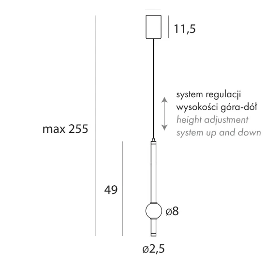 Maxlight Verdes fekete LED függesztett lámpa (MAX-P0611) LED 1 izzós IP20