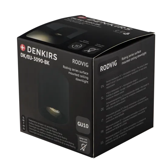 DENKIRS DENKIRS DK fekete Rodvig beépíthető lámpa (DEN-DK/EU-3090-BK) GU10 1 izzós IP20