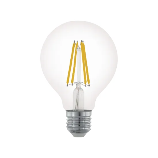 Eglo E27 LED izzó 7,5W 2700 Kelvin gömb formájú-60W-ot kiváltó átlátszó filament LED izzó (EG-110023) E27 Eglo E27 LED izzó 7,5W 2700 Kelvin gömb formájú-60W-ot kiváltó átlátszó filament LED izzó (EG-110023) E27