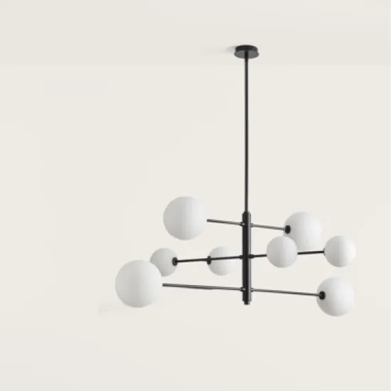 AROMAS DEL CAMPO ATOM fekete-fehér függesztett lámpa (C1214/8) G9 8 izzós IP20