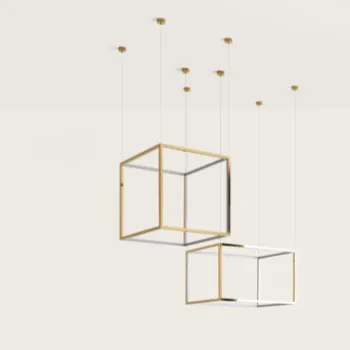 AROMAS DEL CAMPO CUBE-X króm-arany LED függesztett lámpa (C1213/65) LED 1 izzós IP20