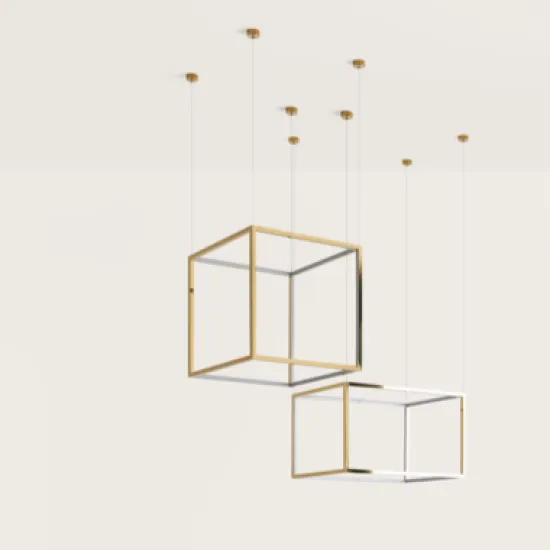 AROMAS DEL CAMPO CUBE-X króm-arany LED függesztett lámpa (C1213/65) LED 1 izzós IP20