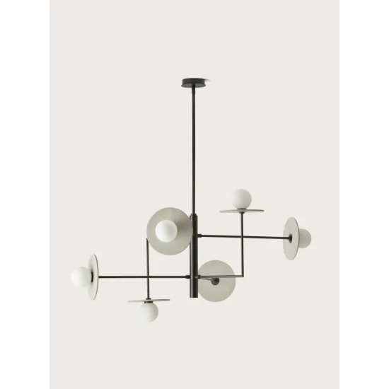 AROMAS DEL CAMPO MIRO fekete-fehér függesztett lámpa (C1289/6) G9 6 izzós IP20