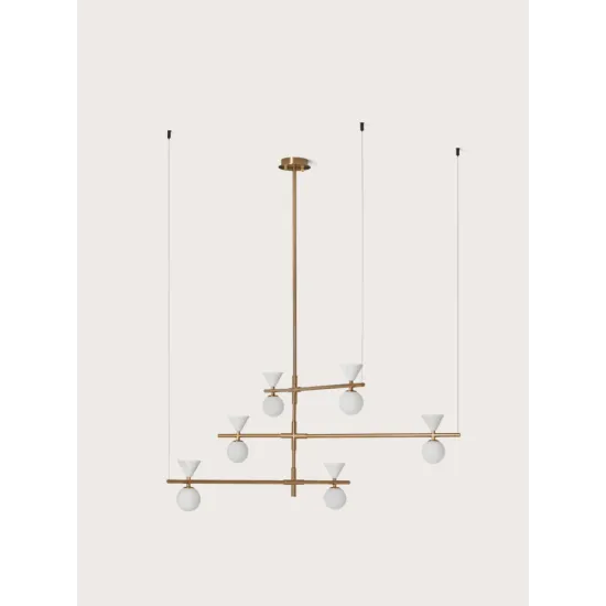 AROMAS DEL CAMPO ONETA arany-fehér függesztett lámpa (C1299/6) G4 6 izzós IP20