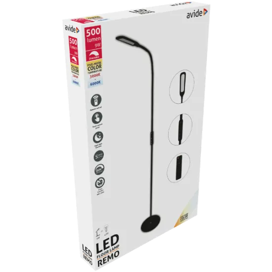 Avide Remo fekete LED állólámpa (ABLFL-9W-REMO-B) LED 1 izzós IP20