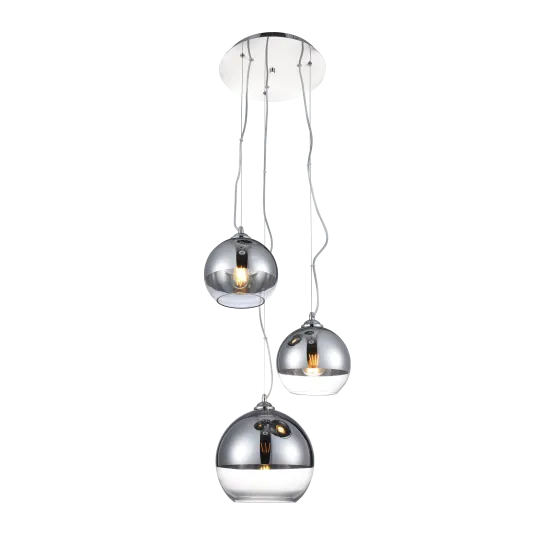 Azzardo Silver Ball króm-átlátszó függesztett lámpa (AZ-4750) E27 3 izzós IP20