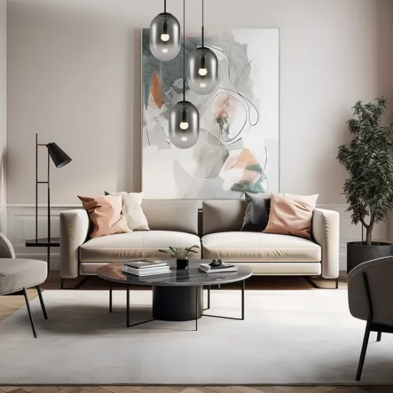 Milagro Alias fekete-füstszínű függesztett lámpa (MIL-ML0320) E14 3 izzós IP20