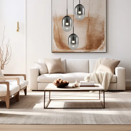 Milagro Alias fekete-füstszínű függesztett lámpa (MIL-ML0320) E14 3 izzós IP20