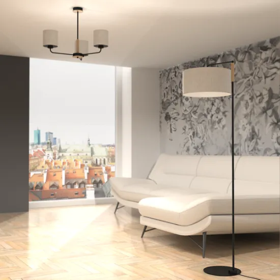 Milagro Atlanta fekete-bézs állólámpa (MIL-MLP7454) E27 1 izzós IP20 Milagro Atlanta fekete-bézs állólámpa (MIL-MLP7454) E27 1 izzós IP20