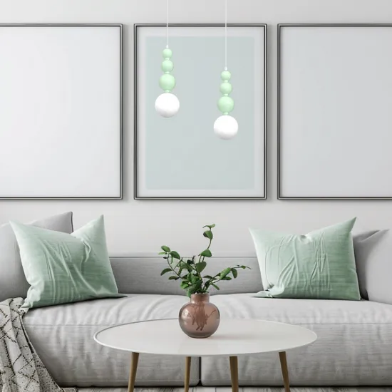 Milagro Boule zöld-fehér függesztett lámpa (MIL-MLP1028) G9 1 izzós IP20