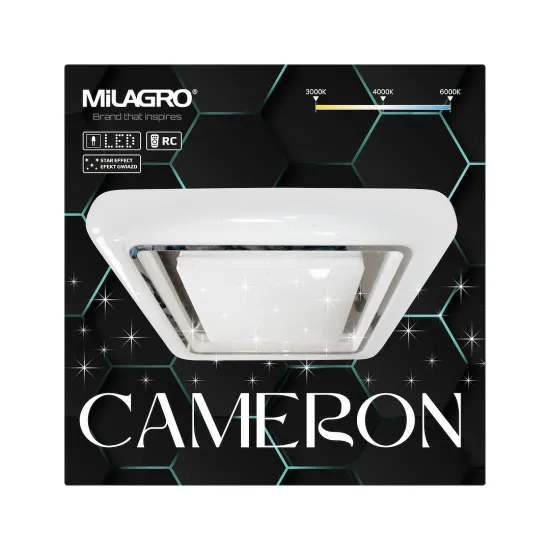 Milagro Cameron fehér távirányítós LED mennyezeti lámpa (MIL-ML7938) LED 1 izzós IP20