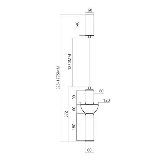 Milagro Campo fekete LED függesztett lámpa (MIL-ML0356) LED 1 izzós IP20