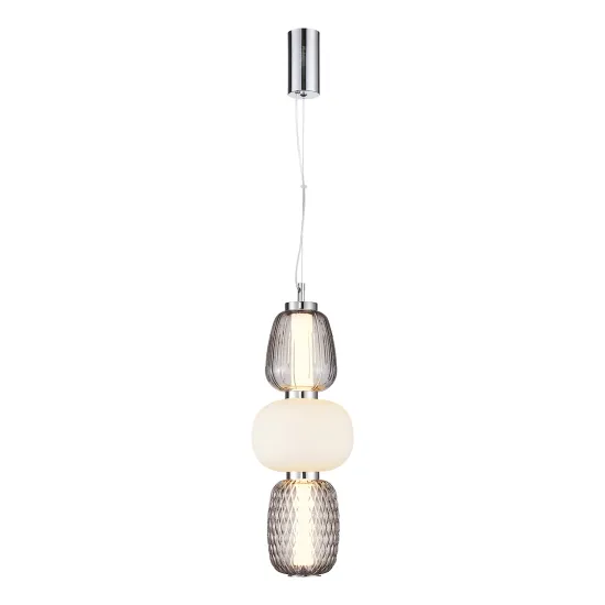 Milagro Caro króm-fehér LED függesztett lámpa (MIL-ML0364) LED 1 izzós IP20