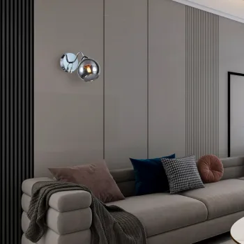 Milagro Connor króm-füstszínű fali lámpa (MIL-MLP0872) E27 1 izzós IP20