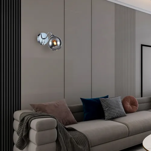 Milagro Connor króm-füstszínű fali lámpa (MIL-MLP0872) E27 1 izzós IP20