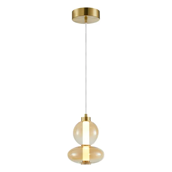 Milagro Daphne arany-borostyán LED függesztett lámpa (MIL-ML0345) LED 1 izzós IP20