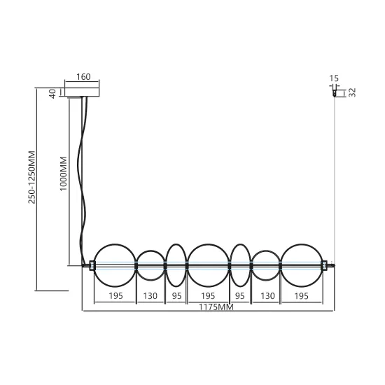 Milagro Daphne fekete-füstszínű LED függesztett lámpa (MIL-ML0348) LED 1 izzós IP20
