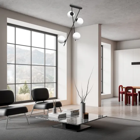 Milagro Inter fekete-fehér mennyezeti lámpa (MIL-MLP0974) E14 4 izzós IP20