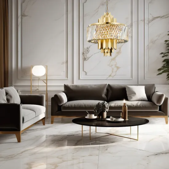 Milagro Margot arany kristály függesztett lámpa (MIL-ML0409) E14 9 izzós IP20