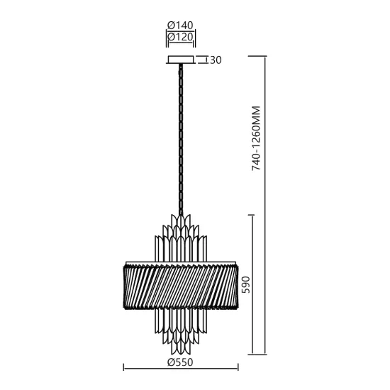 Milagro Margot króm kristály függesztett lámpa (MIL-ML0410) E14 9 izzós IP20