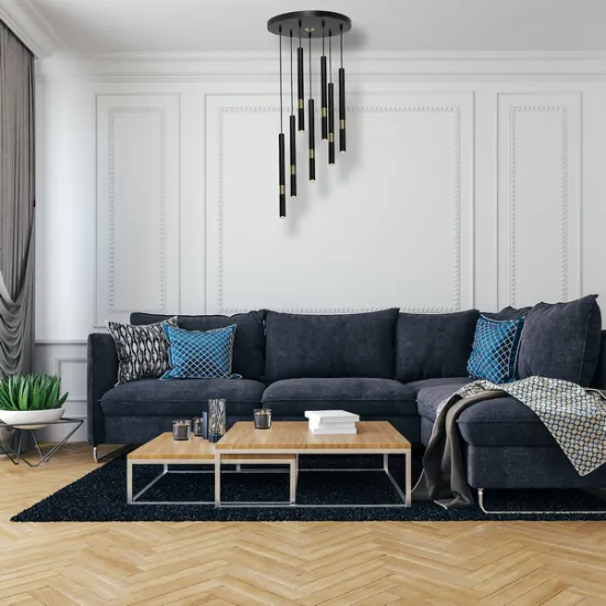 Milagro Monza arany-fekete függesztett spotlámpa (MIL-MLP6385) G9 7 izzós IP20