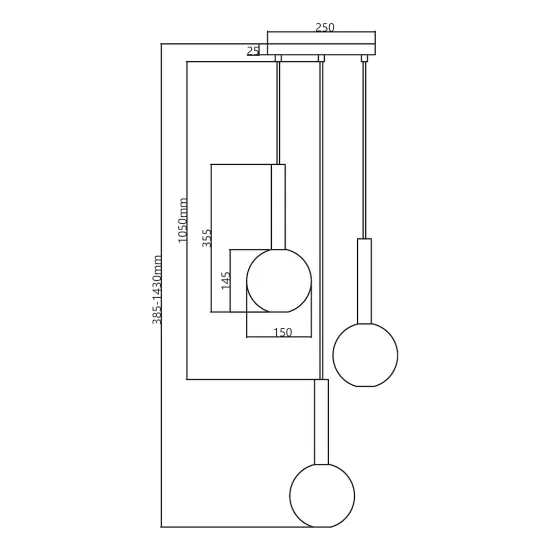 Milagro Niko arany-fehér függesztett lámpa (MIL-ML0332) G9 3 izzós IP20