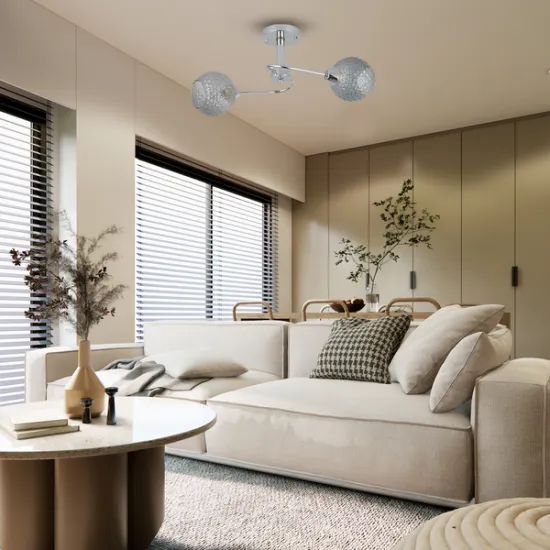 Milagro Oakland króm-átlátszó mennyezeti lámpa (MIL-ML9749) E27 2 izzós IP20