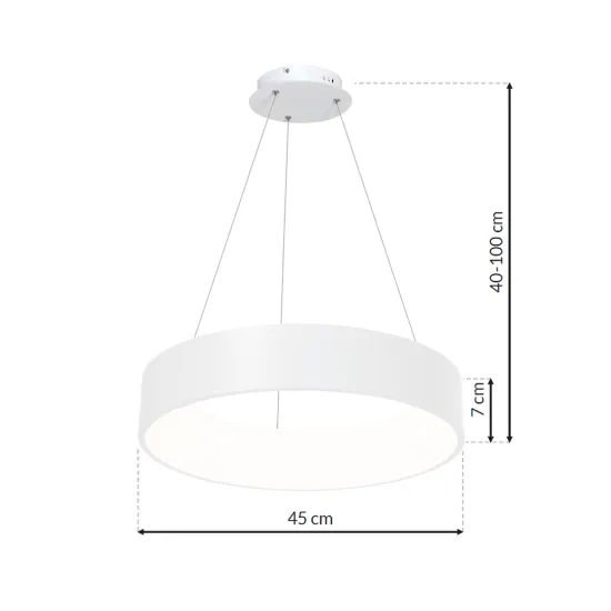 Milagro Ohio fehér LED függesztett lámpa (MIL-ML6357) LED 1 izzós IP20