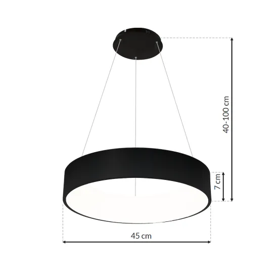 Milagro Ohio fekete LED függesztett lámpa (MIL-ML6358) LED 1 izzós IP20