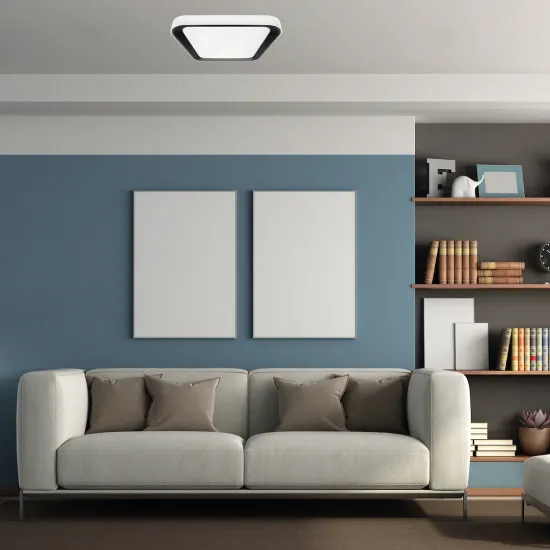 Milagro Quadro fehér-fekete távirányítós LED mennyezeti lámpa (MIL-ML7929) LED 1 izzós IP20