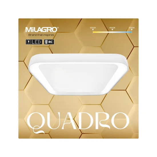 Milagro Quadro fehér távirányítós LED mennyezeti lámpa (MIL-ML7931) LED 1 izzós IP20