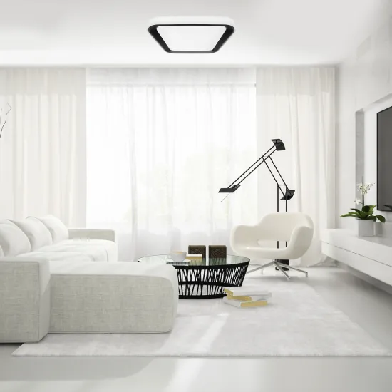 Milagro Quadro fehér-fekete távirányítós LED mennyezeti lámpa (MIL-ML7932) LED 1 izzós IP20
