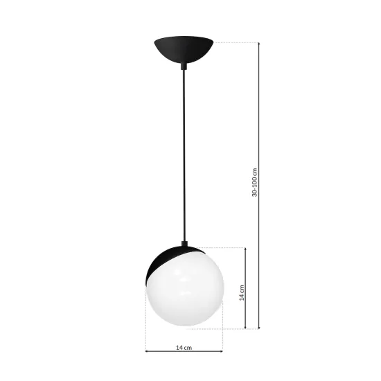 Milagro Sfera fekete-fehér függesztett lámpa (MIL-MLP5739) E14 1 izzós IP20