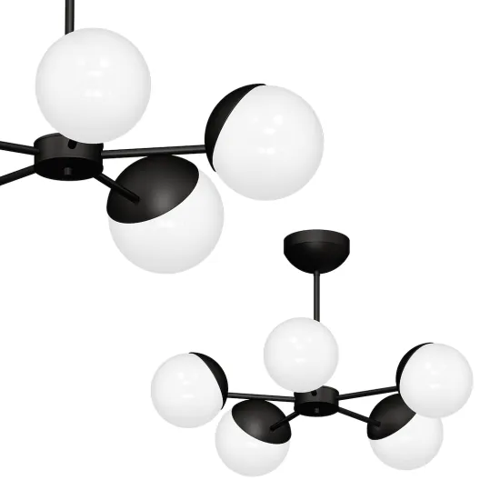 Milagro Sfera fekete-fehér függesztett lámpa (MIL-MLP8866) E14 5 izzós IP20