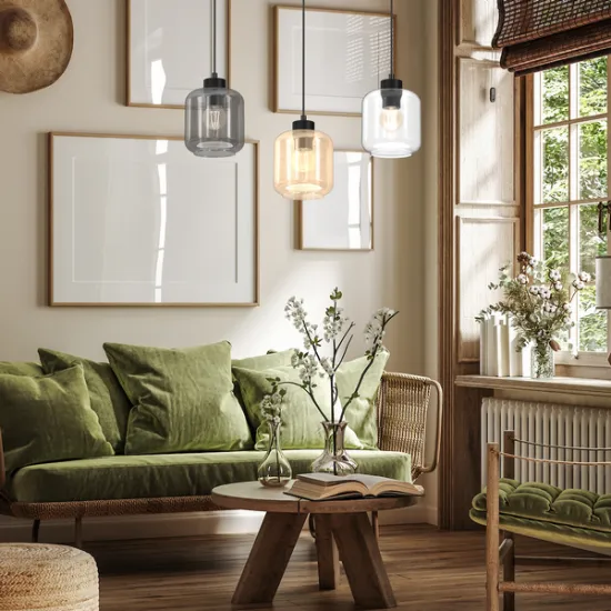 Milagro Sombra fekete-színes függesztett lámpa (MIL-MLP8368) E27 3 izzós IP20