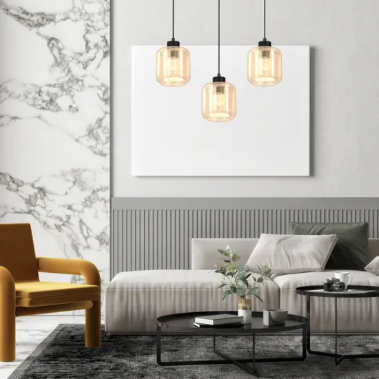 Milagro Sombra fekete-színes függesztett lámpa (MIL-MLP8371) E27 3 izzós IP20