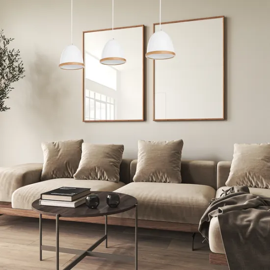 Milagro Studio fehér-barna függesztett lámpa (MIL-MLP8848) E27 3 izzós IP20