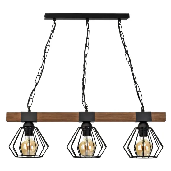 Milagro Ulf fekete-barna függesztett lámpa (MIL-MLP6193) E27 3 izzós IP20