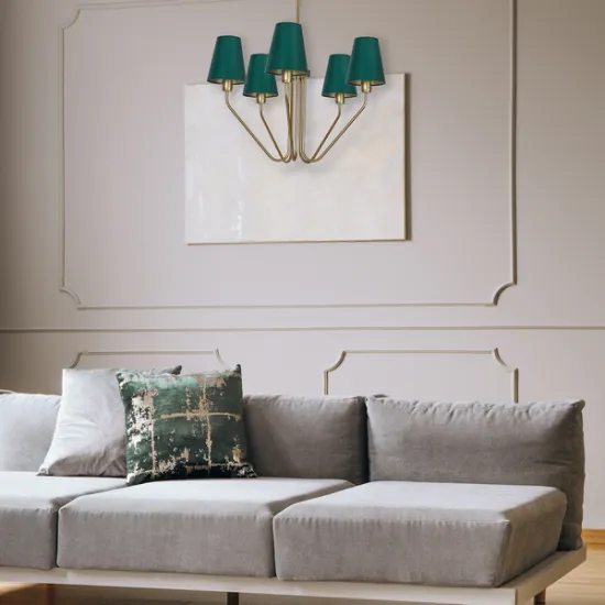 Milagro Victoria arany-zöld csillár (MIL-MLP4908) E27 5 izzós IP20