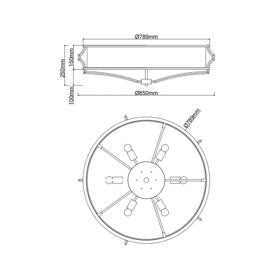 Orlicki Design Stesso PL Cromo L króm-fehér mennyezeti lámpa (OR-OR84429) E27 6 izzós IP20
