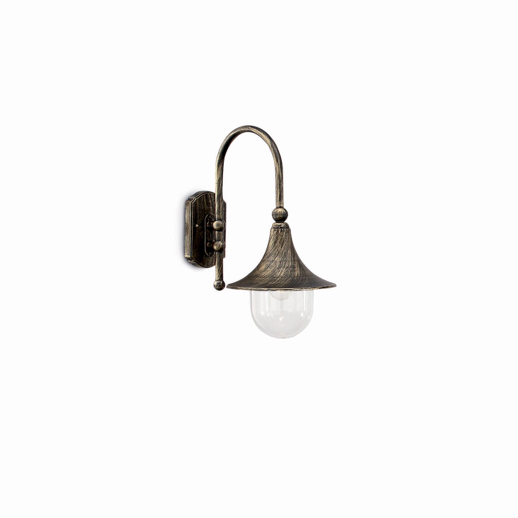 Ideal Lux CIMA AP1 fekete-átlátszó kültéri falikar (IDE-024134) E27 1 izzós IP43